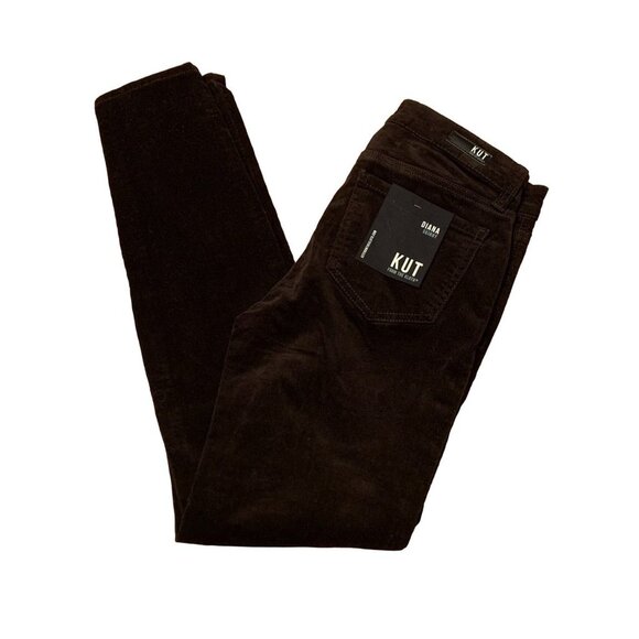 NWT Kut from the Kloth Diana Relaxed Fit Skinny Jean Size 2 Brown - Picture 2 of 12